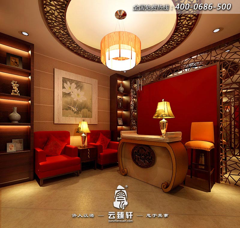 小會(huì)客廳的中式文化氛圍