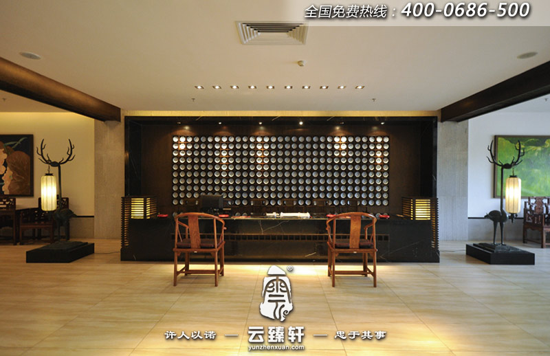 中式餐廳大堂服務(wù)臺設(shè)計